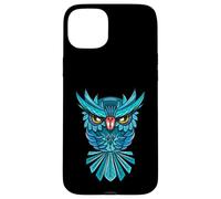 Cool Blue Halloween Night Owl Illustration Graphic Design Coque pour iPhone 15 Plus
