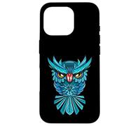 Cool Blue Halloween Night Owl Illustration Graphic Design Coque pour iPhone 16 Pro