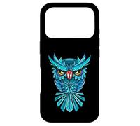 Cool Blue Halloween Night Owl Illustration Graphic Design Coque pour iPhone 17 Pro