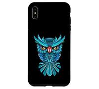 Cool Blue Halloween Night Owl Illustration Graphic Design Coque pour iPhone XS Max