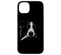 Cool Border Collie fumant Un Chien Cigarette Coque pour iPhone 14 Plus