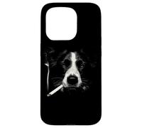 Cool Border Collie fumant Un Chien Cigarette Coque pour iPhone 15 Pro
