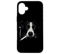 Cool Border Collie fumant Un Chien Cigarette Coque pour iPhone 16 Plus