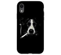 Cool Border Collie fumant Un Chien Cigarette Coque pour iPhone XR