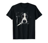 Cool Border Collie fumant Un Chien Cigarette T-Shirt