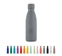 Cool Bottles - Bouteille en Acier Inoxidable - 350 ml - Gris Pastel - 25,10 x 7 cm - Bouteille Isotherme - Boissons froides 36 heures et chaudes 18 heures - Triple-Cool Technology - Sans BPA