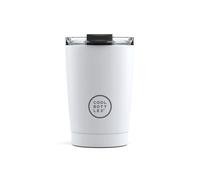 Cool Bottles - Gobelet Isotherme en Acier Inoxydable 330 ml - Tasse Thermique avec Couvercle Hermétique - Boissons froides 10h et chaudes 5h - Finition Anti-tâches - Mono White