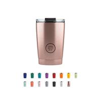 Cool Bottles - Gobelet Isotherme en Acier Inoxydable 330 ml - Tasse Thermique avec Couvercle Hermétique - Boissons froides 10h et chaudes 5h - Finition Anti-tâches - Metallic Rose