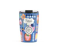 Cool Bottles Gobelet isotherme en acier inoxydable pour boissons froides 10 heures et chaudes 5 heures avec couvercle hermétique sans BPA Patch Zone x Nebula 330 ml
