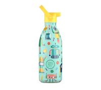 Cool Bottles Gourde Isotherme Enfant 500 ml Short Circuit | Bouteille thermique enfant en acier inox avec paille : 36 h froid, 18 h chaud, bouchon anti-fuites.