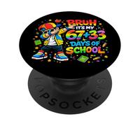 Cool Bruh It's My 67 33 Days of School Dabbing Boys Kids PopSockets PopGrip Adhésif