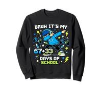 Cool Bruh It's My 67 33 Days of School Dabbing Boys Kids Sweatshirt