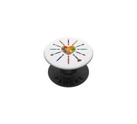 Cool Brush Heart Shape Art Teacher Painter PopSockets PopGrip Adhésif