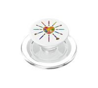 Cool Brush Heart Shape Art Teacher Painter PopSockets PopGrip pour MagSafe