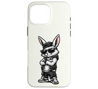 Cool Bunny in Streetwear with Sunglasses Confident Easter Coque pour iPhone 16 Pro Max