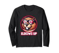 Cool Canadian Beaver Elbows Up Funny Canada Design Manche Longue