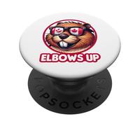 Cool Canadian Beaver Elbows Up Funny Canada Design PopSockets PopGrip Adhésif
