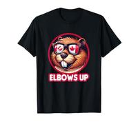 Cool Canadian Beaver Elbows Up Funny Canada Design T-Shirt
