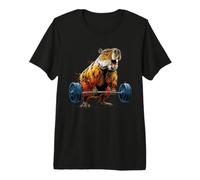 Cool Capybara Animal avec Costume de soulevé de Terre T-Shirt Haut de Gamme