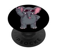 Cool Cartoon Elephant Rock Hand Sign Punk Mascotte Graphic PopSockets PopGrip Adhésif