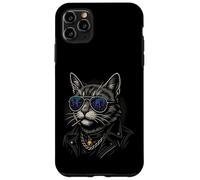 Cool Cat in Shades with City Lights Retro Streetwear Vibe Coque pour iPhone 11 Pro Max