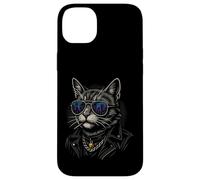 Cool Cat in Shades with City Lights Retro Streetwear Vibe Coque pour iPhone 14 Plus