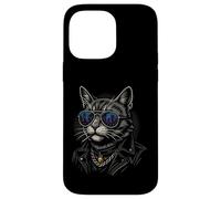 Cool Cat in Shades with City Lights Retro Streetwear Vibe Coque pour iPhone 14 Pro Max