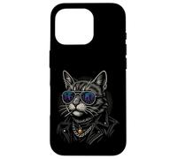 Cool Cat in Shades with City Lights Retro Streetwear Vibe Coque pour iPhone 16 Pro