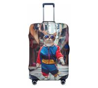 Cool Cat In Sunglasses Travel Bagages Covers Élasticité Valise Cover Protector pour Bagages 45,7 à 81,3 cm, Noir/blanc, Large
