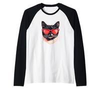 Cool Cat loves Heart Shape Lunettes de soleil Costume Manche Raglan