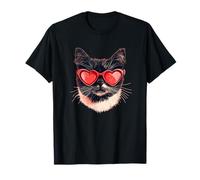 Cool Cat loves Heart Shape Lunettes de soleil Costume T-Shirt