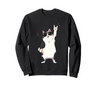 Cool Cat Lunettes de Soleil Rock on Funny Animal Vintage Design Sweatshirt