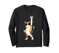 Cool Cat Lunettes de Soleil Rock on Funny Retro Style Manche Longue