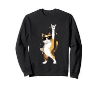 Cool Cat Lunettes de Soleil Rock on Funny Retro Style Sweatshirt