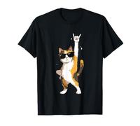 Cool Cat Lunettes de Soleil Rock on Funny Retro Style T-Shirt