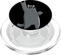 Cool Cat Rock on Funny Cat Lover Animal Graphic Main Grise PopSockets PopGrip pour MagSafe