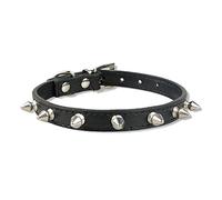 Cool Cats Dog Collar Cats Dog Leather Spiked Studded Collars for Small Medium Dogs Cats Chihuahua 5 Colors (Black Small)