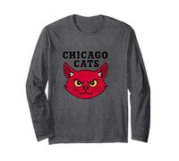 Cool Chicago Red Cat Warrior basketball Slam Dunk Graphic Manche Longue
