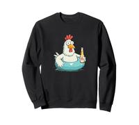 Cool Chicken Pool Party avec Anneau de Plage pour Un Look Amusant Sweatshirt