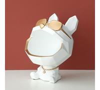 Cool Chien Poupée Grande Bouche Chien Boîte De Rangement Décoration De La Maison Ornement Résine Art Sculpture Poupée Bureau Ornement Décoration Cadeau Nordique Creative Clé Boîte De - Type 2077White