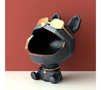 Cool Chien Poupée Grande Bouche Chien Boîte De Rangement Décoration De La Maison Ornement Résine Art Sculpture Poupée Bureau Ornement Décoration Cadeau Nordique Creative Clé Boîte - Type 2077Textblue