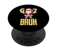 Cool Christmas Santa Six Seven Bruh Funny Kids Boys Christmas PopSockets PopGrip Adhésif