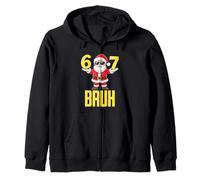 Cool Christmas Santa Six Seven Bruh Funny Kids Boys Christmas Sweat à Capuche
