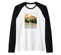 Cool Colorado The Rocky Mountains Illustration Graphic Manche Raglan