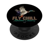 Cool Colorful Mallard Duck Fly Chill Random Country Graphic PopSockets PopGrip Adhésif