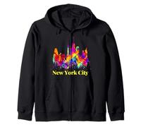 Cool Colorful New York City Skyline, New York City Splash Sweat à Capuche
