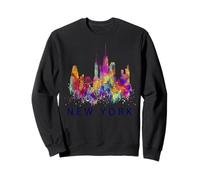 Cool Colorful New York City Skyline, New York City Splash Sweatshirt