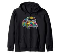 Cool Colorful Tie Dye School Bus Graphic Bus Driver Teacher Sweat à Capuche