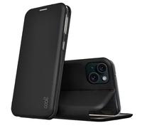 Cool Coque Flip Cover pour iPhone 15 Elegance Similicuir Noir