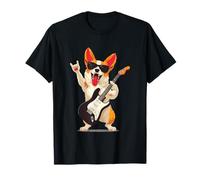 Cool Corgi Rock Music Lover Funny Graphic Playful Trippy T-Shirt